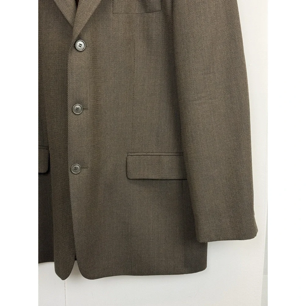 Lord West Blazer Teskid Fabric Men's 42R Wool Sport Coat‎ Brown/Black Textured